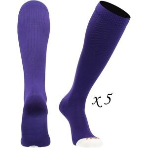 5 Pairs MadSportsStuff Over the Calf Softball Socks - Solid Purple - Medium
